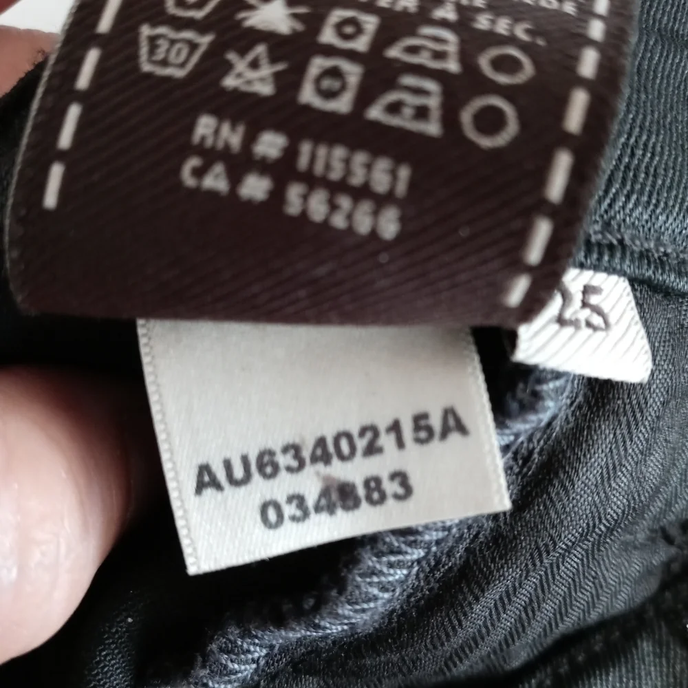 7 For All Mankind Grey And Black The Fashion Zip Sateen Skinny Jeans Size 25